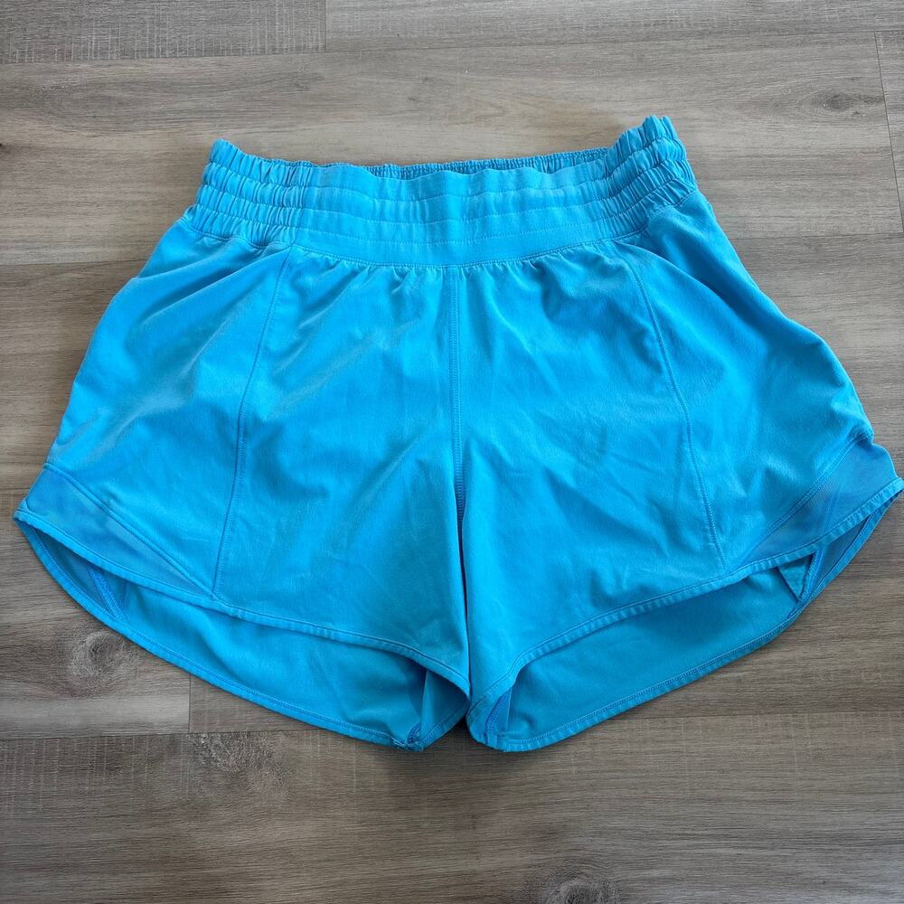 Lululemon Hotty Hot High-Rise Lined Short 4" Kayak Blue Women Size 6